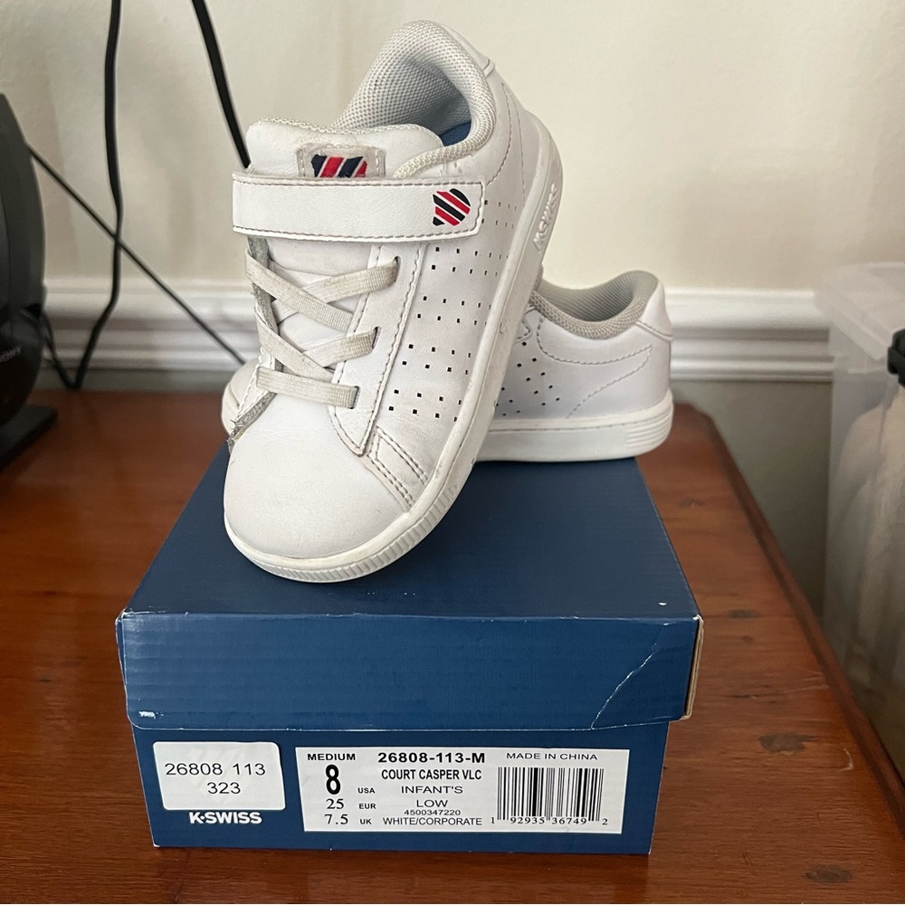 Used Infant Sz 8 K-Swiss Sneakers Shoes Court Casper Style